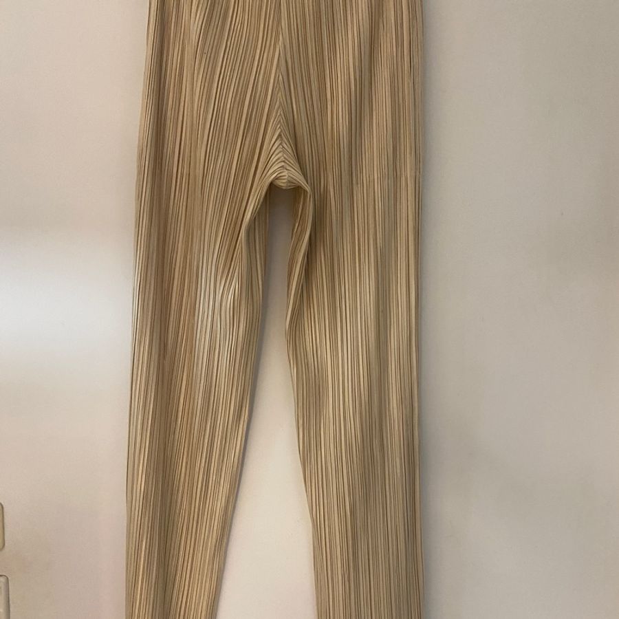 二手新款Issey Miyake三宅一生‧PP‧Me PLEATS PLEASE香檳金直筒口袋長褲-6