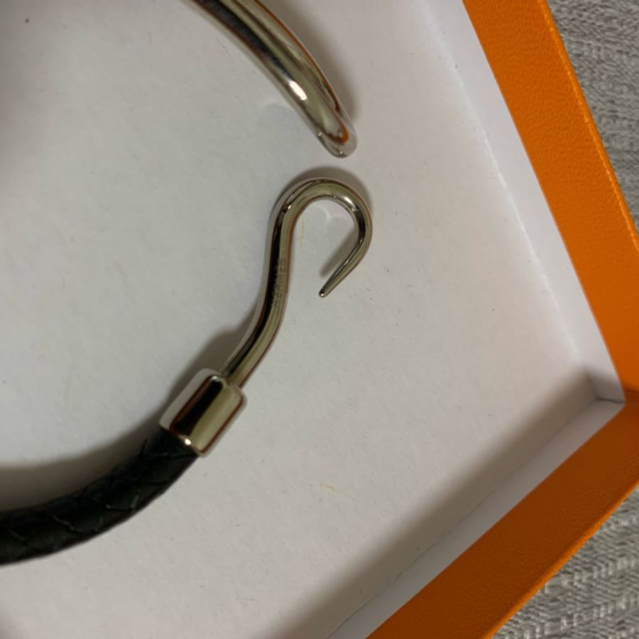Hermes Jumbo H手環 黑色 編織皮革-1