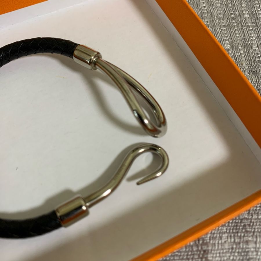 Hermes Jumbo H手環 黑色 編織皮革-2