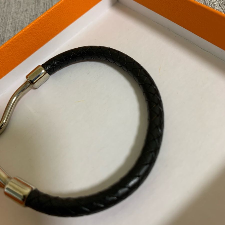 Hermes Jumbo H手環 黑色 編織皮革-3