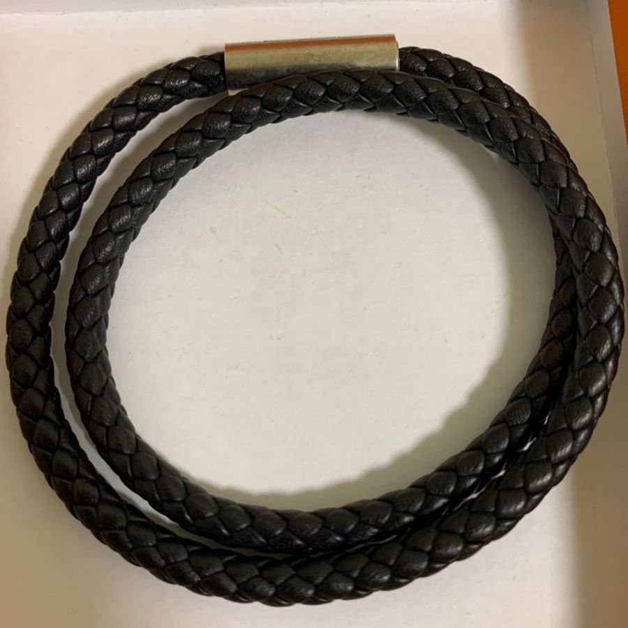 HERMES Goliath bracelet 雙圈編織手環 黑色-6