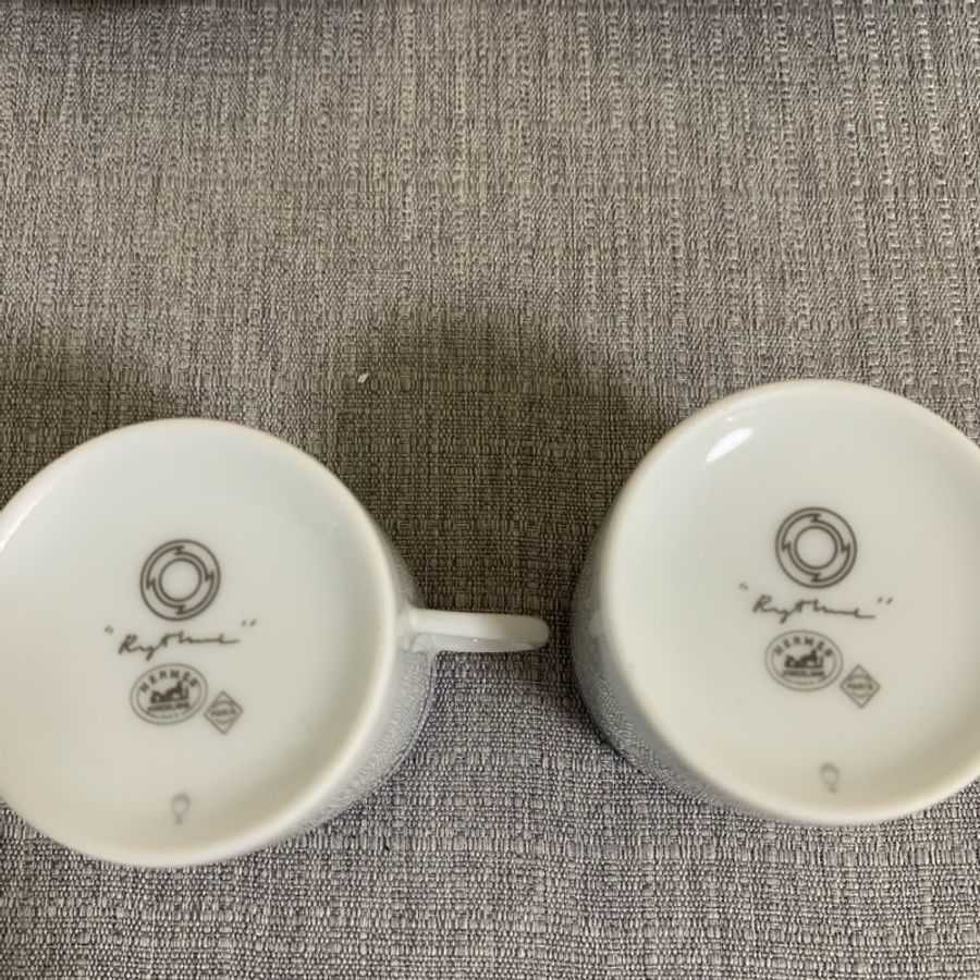 HERMÈS 濃縮咖啡杯組 藍H線條-6