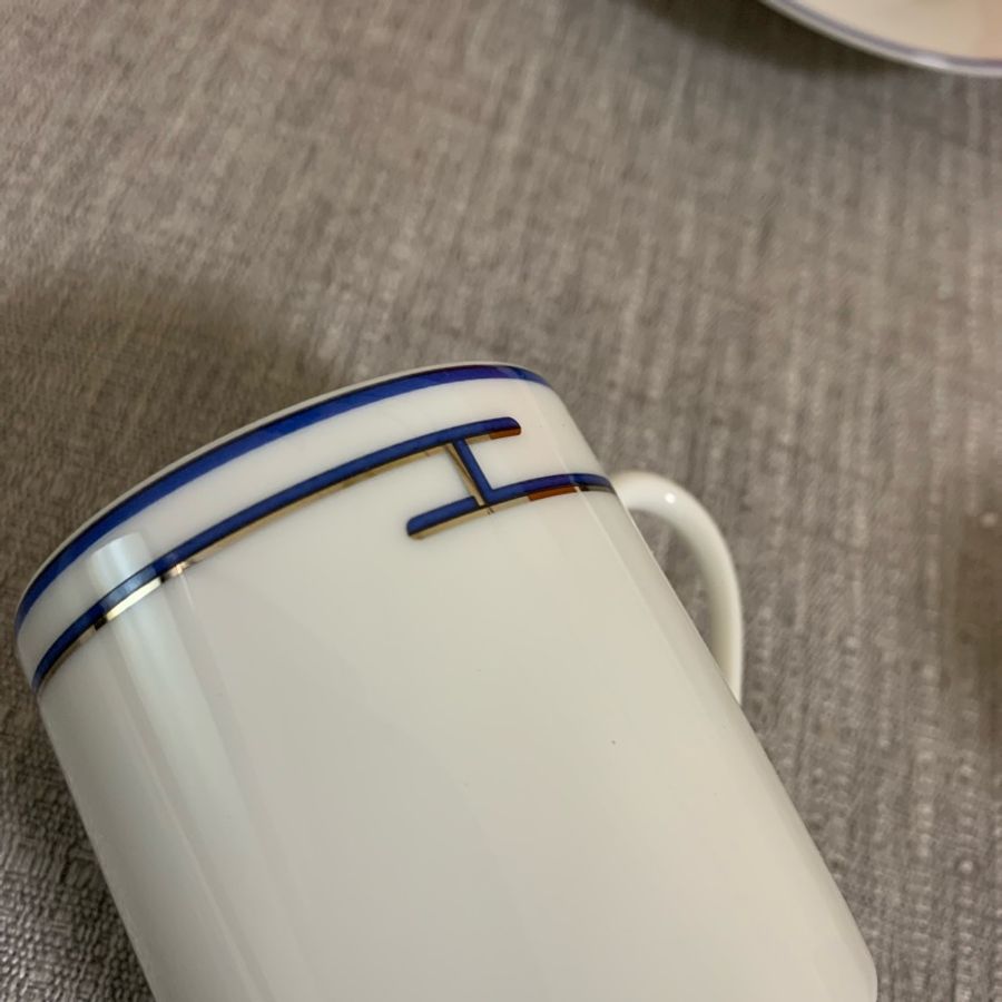 HERMÈS 濃縮咖啡杯組 藍H線條-7