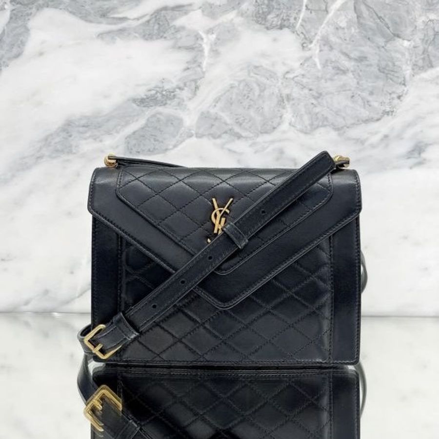 Saint Lauent 685574 YSL 絎縫小羊皮迷你Gaby 包 黑色《佳節年終特賣》-3