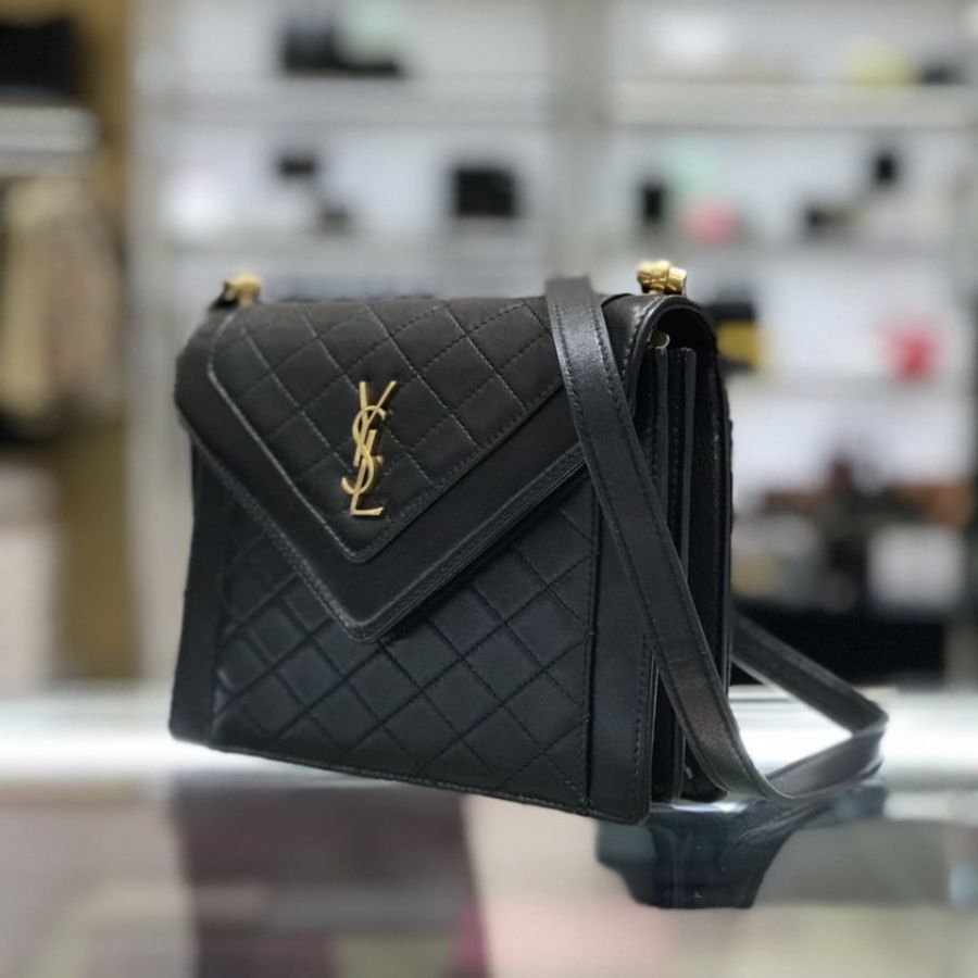 Saint Lauent 685574 YSL 絎縫小羊皮迷你Gaby 包 黑色《佳節年終特賣》-1