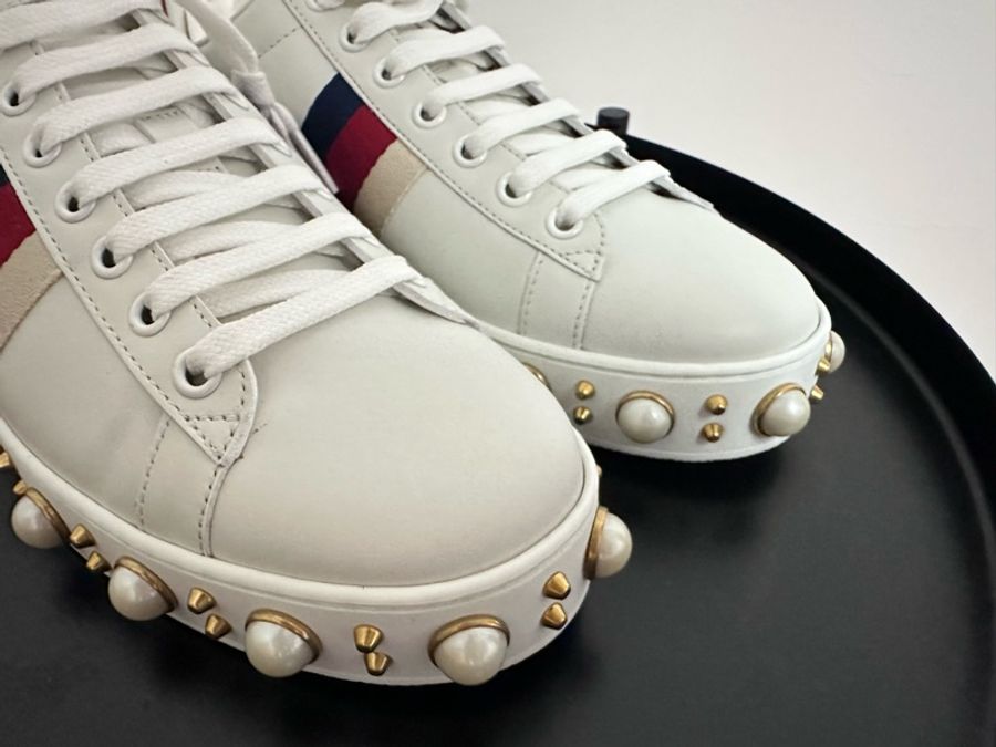 GUCCI ACE SNEAKER珍珠小白鞋-5