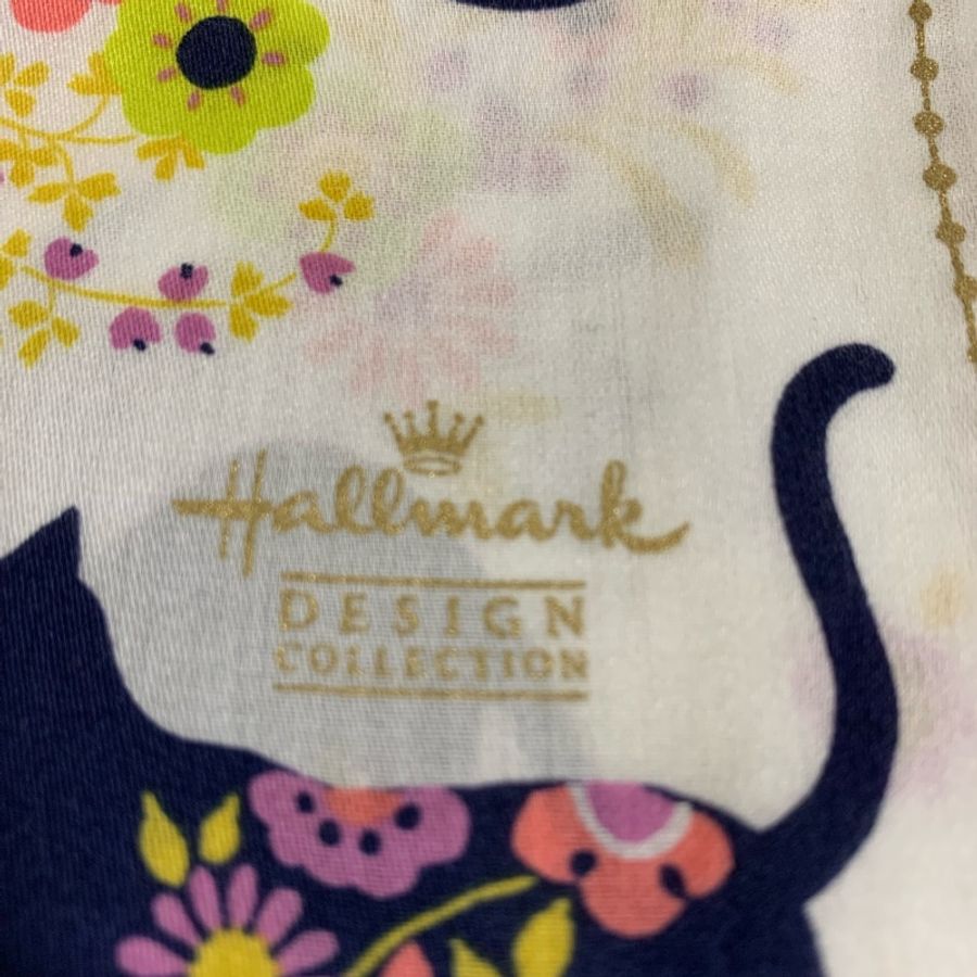 Hallmark 貓咪與花 手帕-5