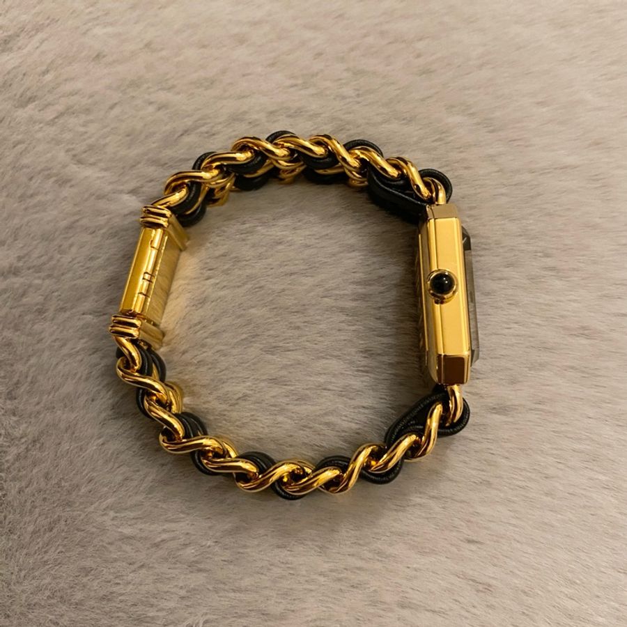 保證專櫃真品‼️S號 附保固‼️95成新 Chanel Premiere 香奈兒 首映錶 銀鏈 黑銀 黑金-15