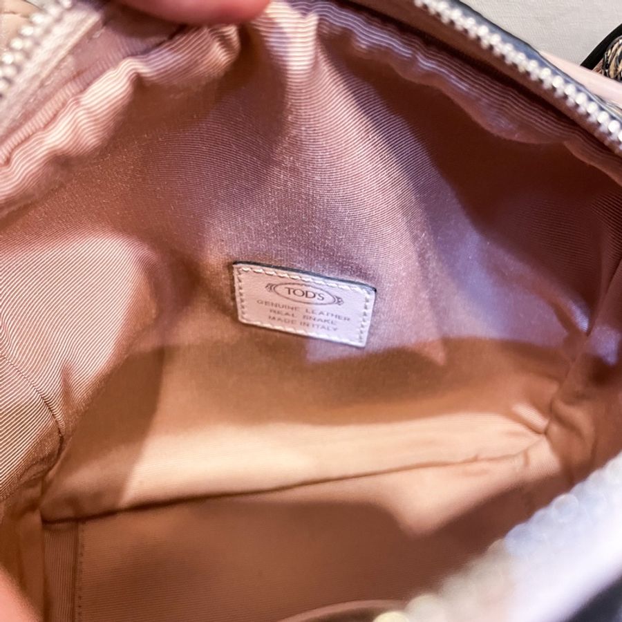 Tod’s 限量 小包 斜背包 粉紅蛇皮牛皮 手提包-7