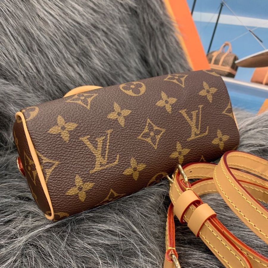 Louis Vuitton LV 老花字紋 Nano Speedy迷你波士頓包/手提包/斜背包-4