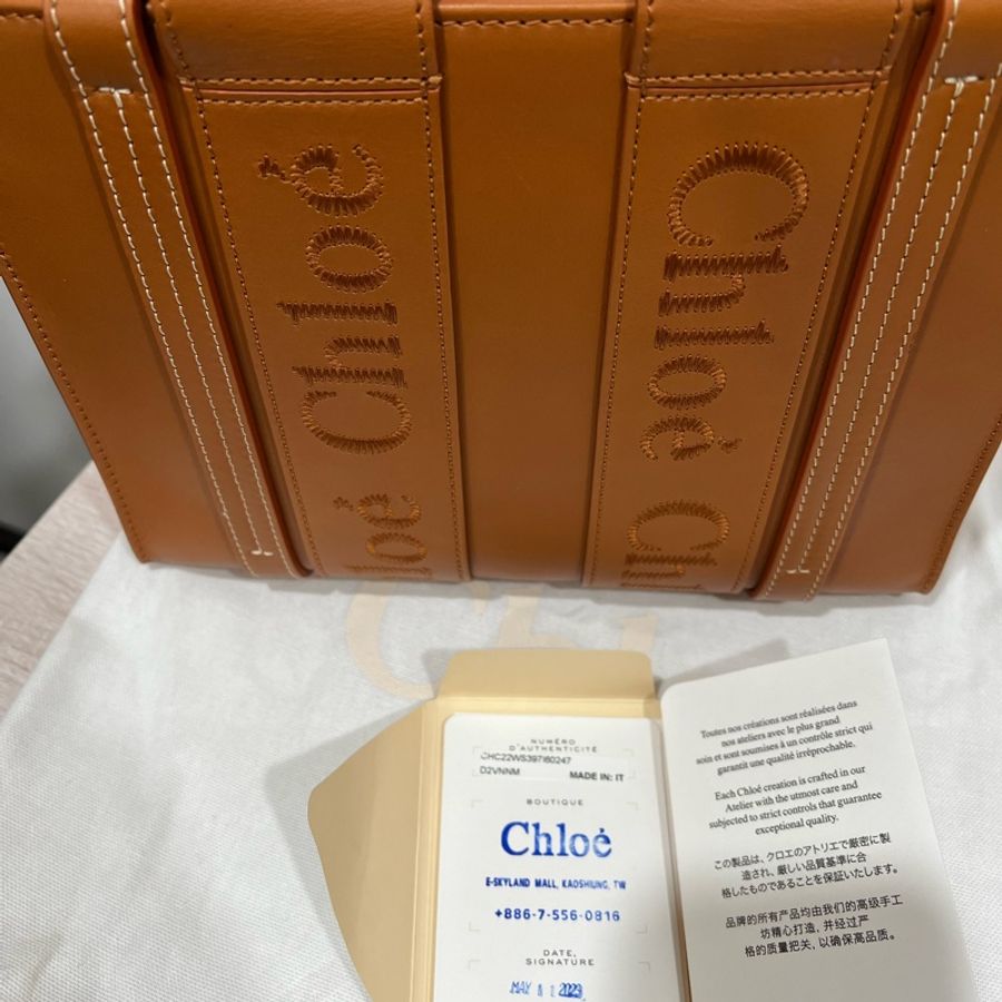 Chloe woody 焦糖色全皮革小號最新款-4