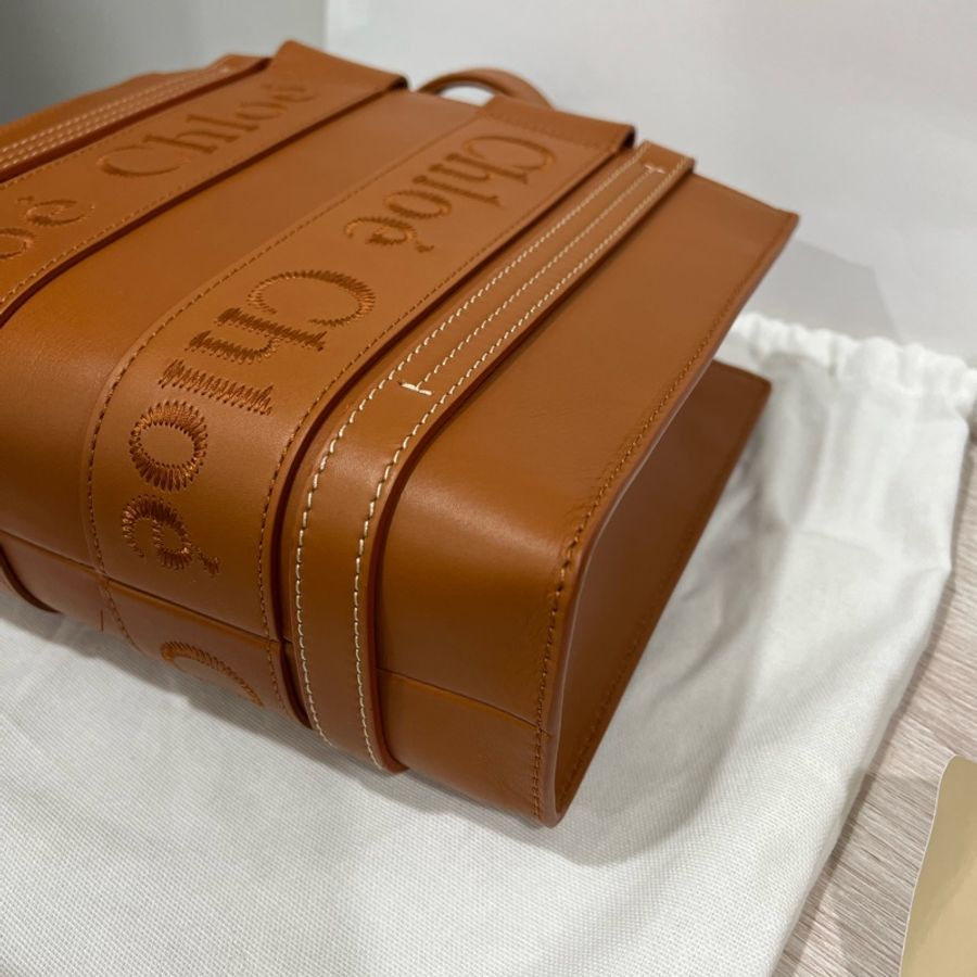Chloe woody 焦糖色全皮革小號最新款-13