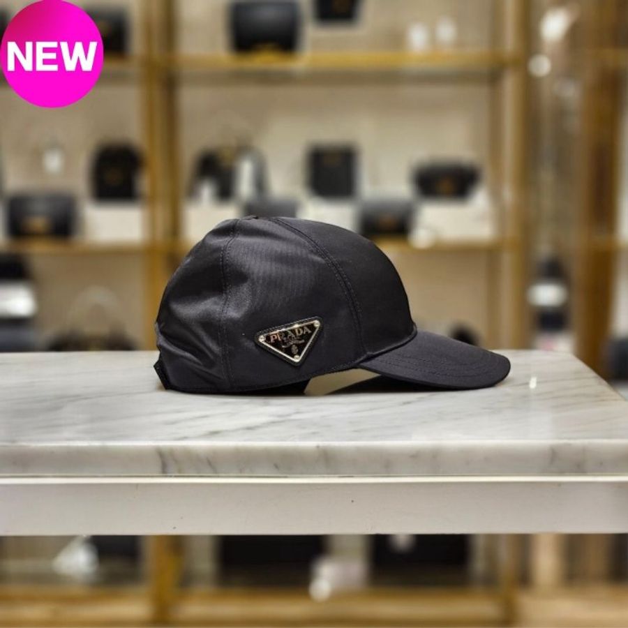🌸2025春夏新品🌸Prada 1HC274 男女同款 Re-Nylon 經典三角標誌棒球帽 黑色 S/M/L(購買請訊息告知需要尺寸)-0