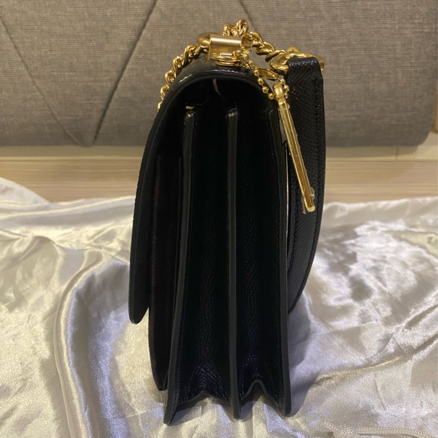 Coach 老花拼接黑色防刮皮金鍊包-2