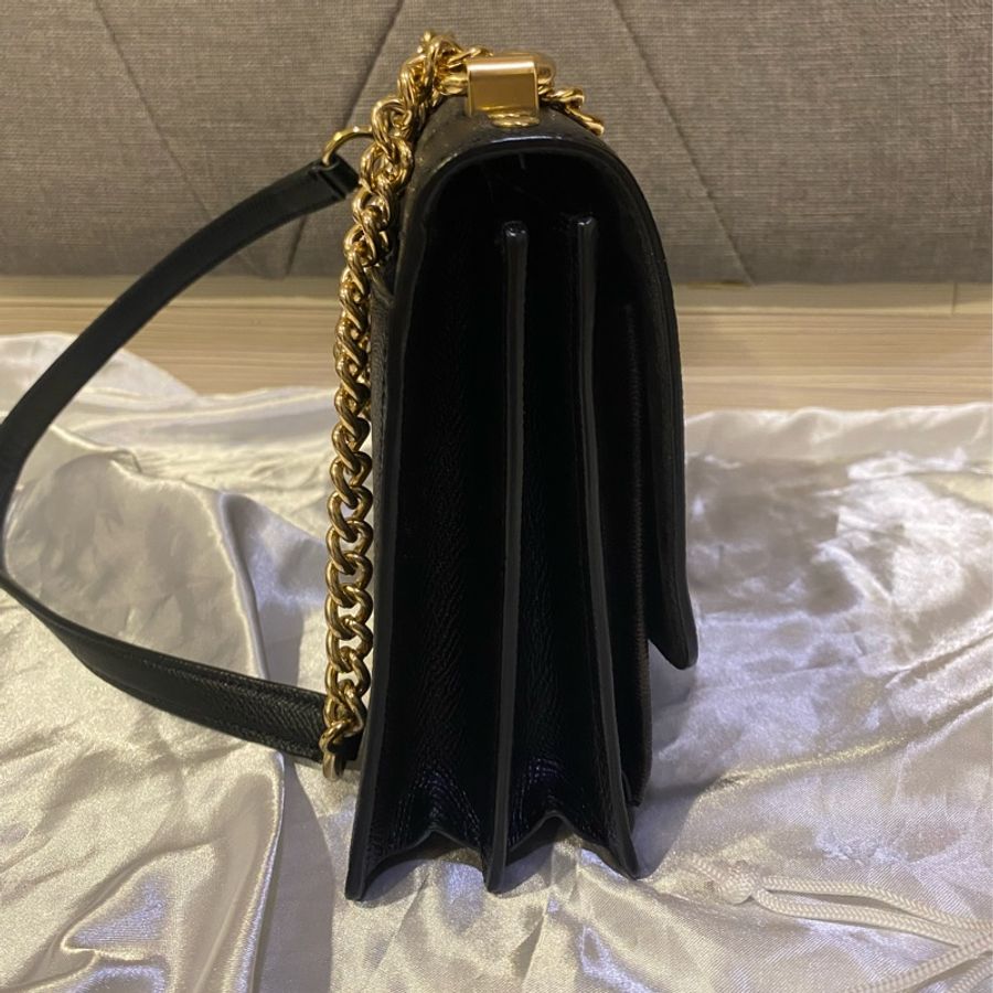 Coach 老花拼接黑色防刮皮金鍊包-3