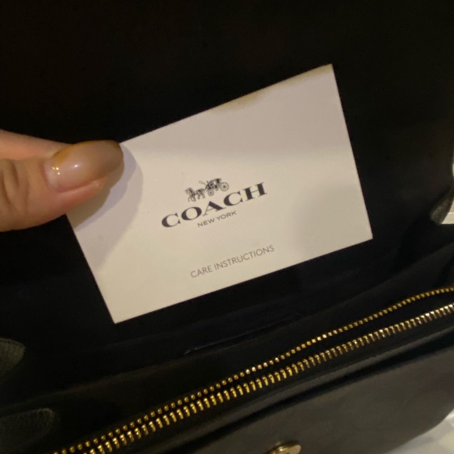 Coach 老花拼接黑色防刮皮金鍊包-18