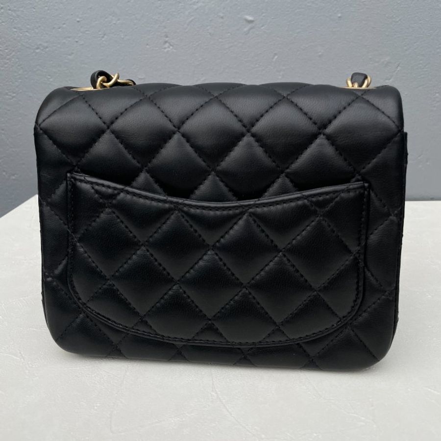 全新 CHANEL 小方胖 方胖子 限量款 霧金色金屬釦 17cm-4