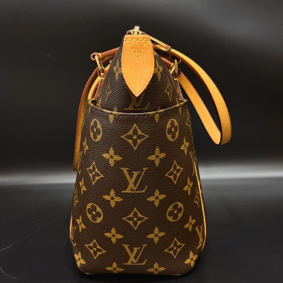 Louis Vuitton LV 老花字紋 小款 口袋天心包/側肩包/購物包-8