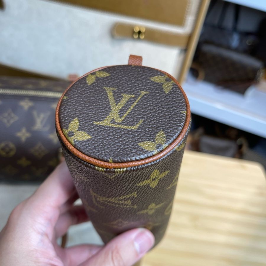 Louis Vuitton 老花皮紅papillon 30cm 圓筒子母包💖-21