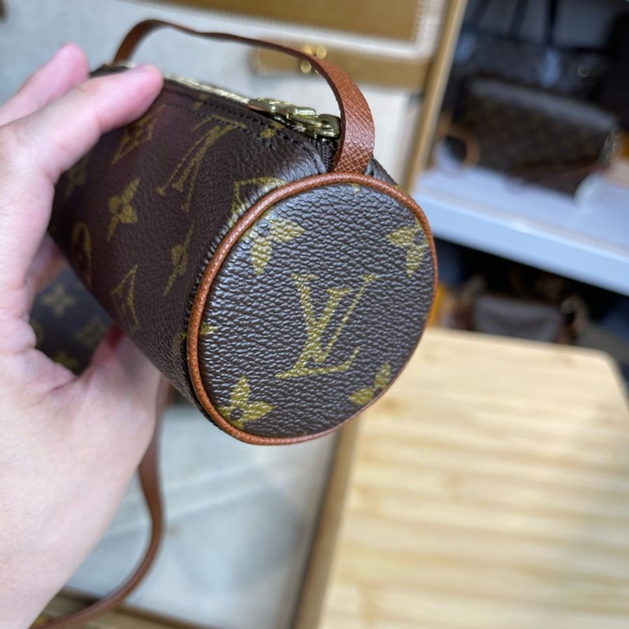 Louis Vuitton 老花皮紅papillon 30cm 圓筒子母包💖-22