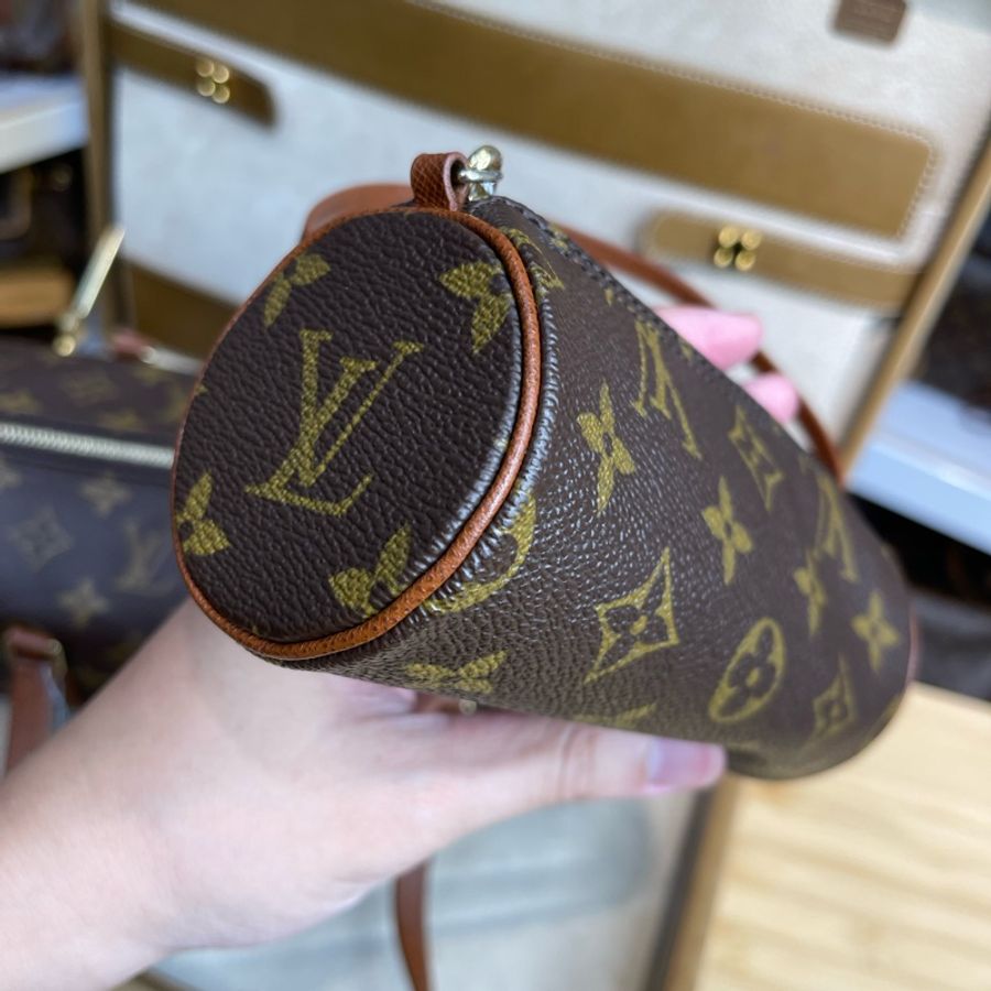 Louis Vuitton 老花皮紅papillon 30cm 圓筒子母包💖-24