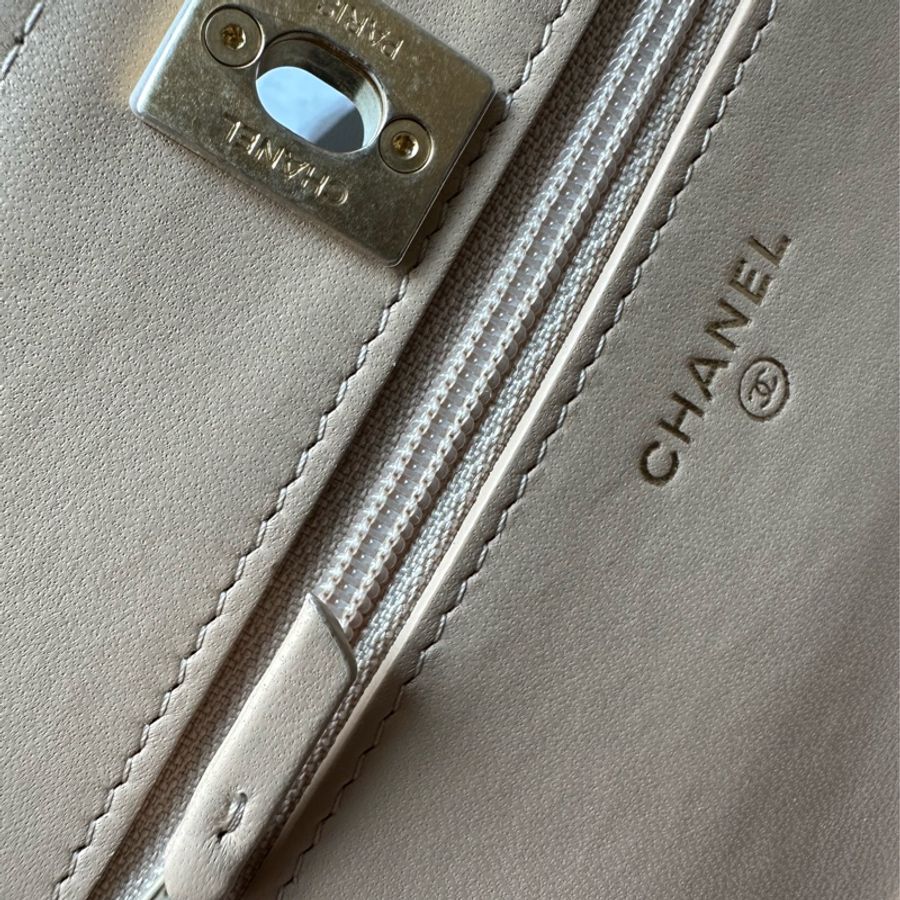Chanel 金球調節扣 經典色 膚色/米色 晶片款-18