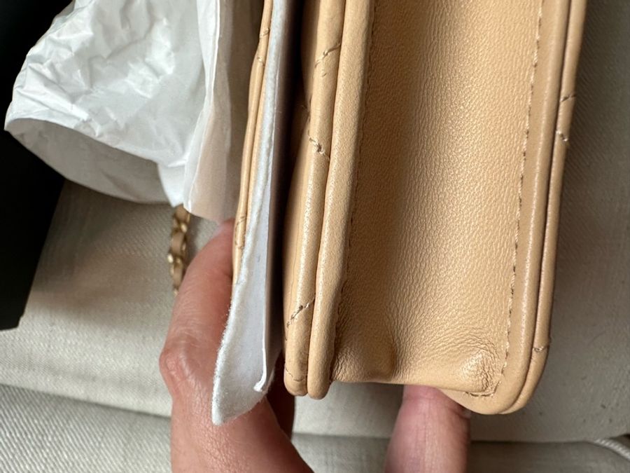Chanel 金球調節扣 經典色 膚色/米色 晶片款-20