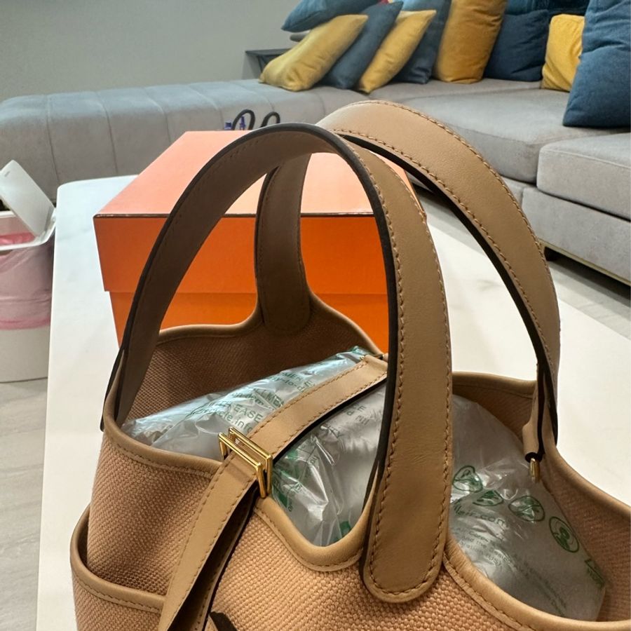 👜 Picotin 菜籃子 Cargo 0M 奶茶色 18cm 🤎-11