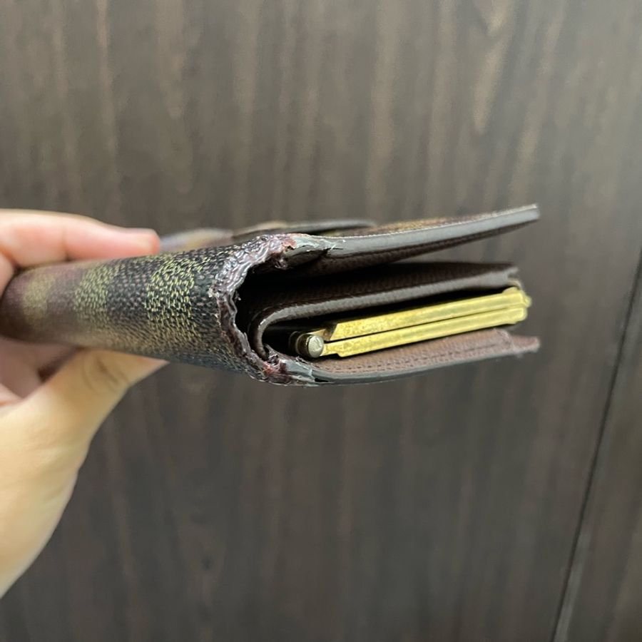 Lv經典法式棋盤格紋扣式零錢中夾-5