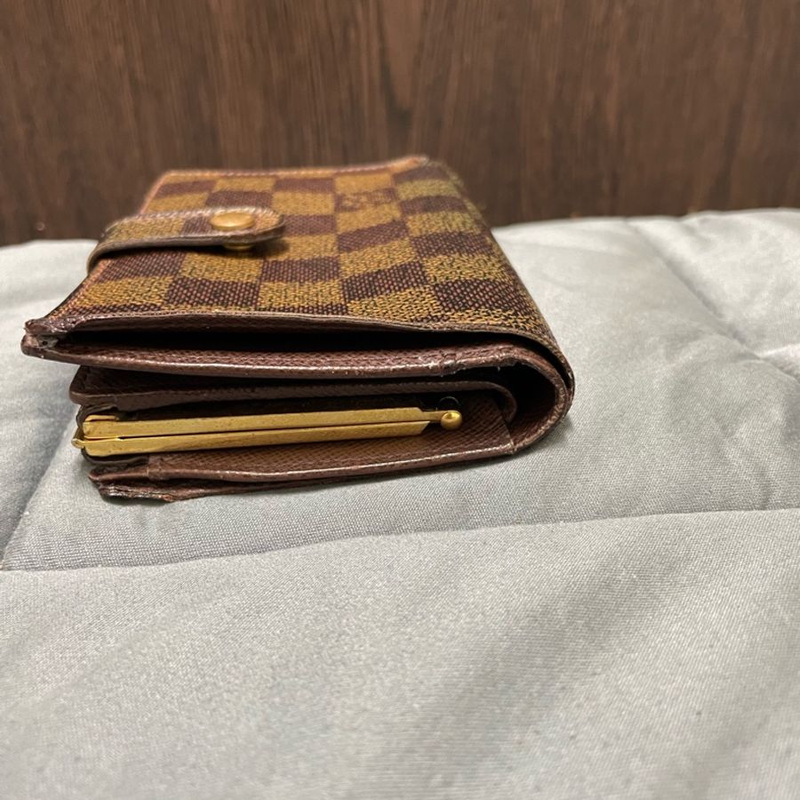 Lv經典法式棋盤格紋扣式零錢中夾-7