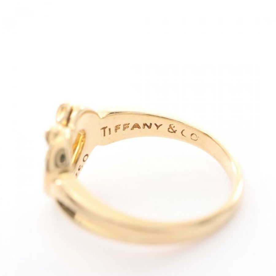 【日本直送】 中古TIFFANY & Co.[B]心形 蝴蝶結 戒指 K18YG 金黃色-3