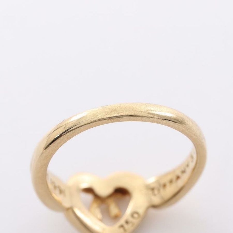 【日本直送】 中古TIFFANY & Co.[B]心形 蝴蝶結 戒指 K18YG 金黃色-7