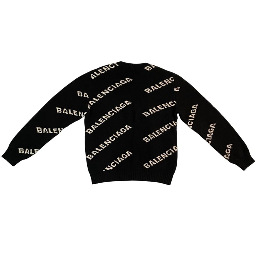 BALENCIAGA 滿版Logo印花毛衣-1