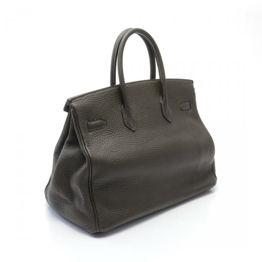 【日本直送】 中古HERMES[B]Birkin 鉑金包35 棕灰色 手提包 Togo小公牛皮 棕灰色 金色五金 □F刻印-1
