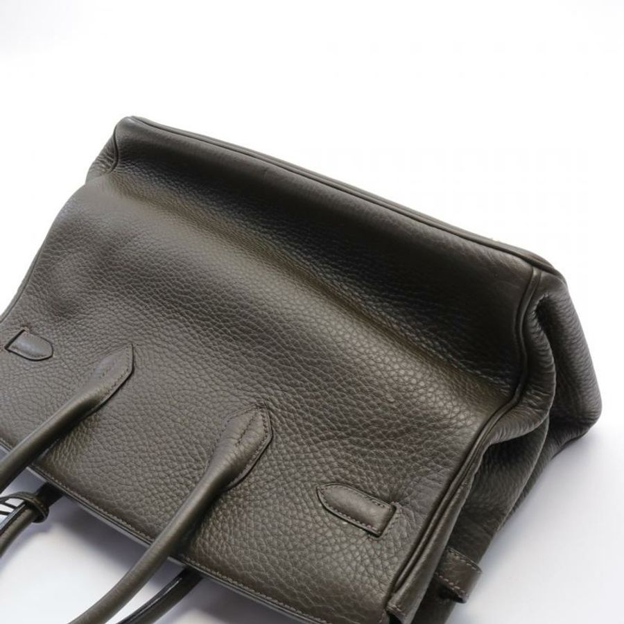 【日本直送】 中古HERMES[B]Birkin 鉑金包35 棕灰色 手提包 Togo小公牛皮 棕灰色 金色五金 □F刻印-6