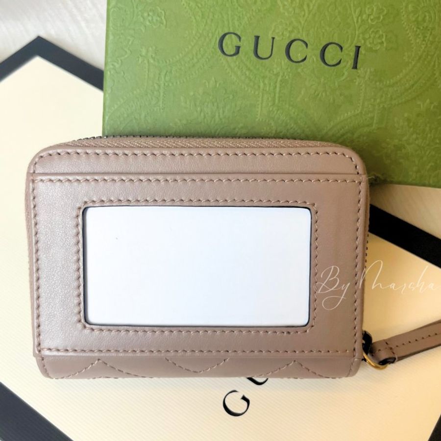 GUCCI GG MARMONT 絎縫拉鍊零錢卡包（671772 DTDHT）-2