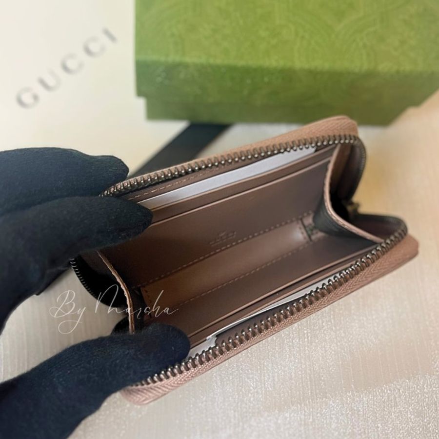 GUCCI GG MARMONT 絎縫拉鍊零錢卡包（671772 DTDHT）-3