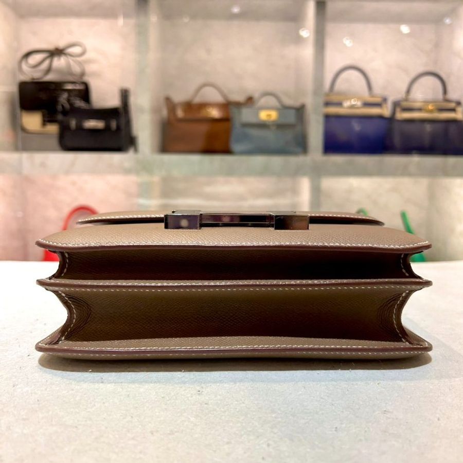 HERMES 康康24CM/大象灰銀釦/EPSOM-3
