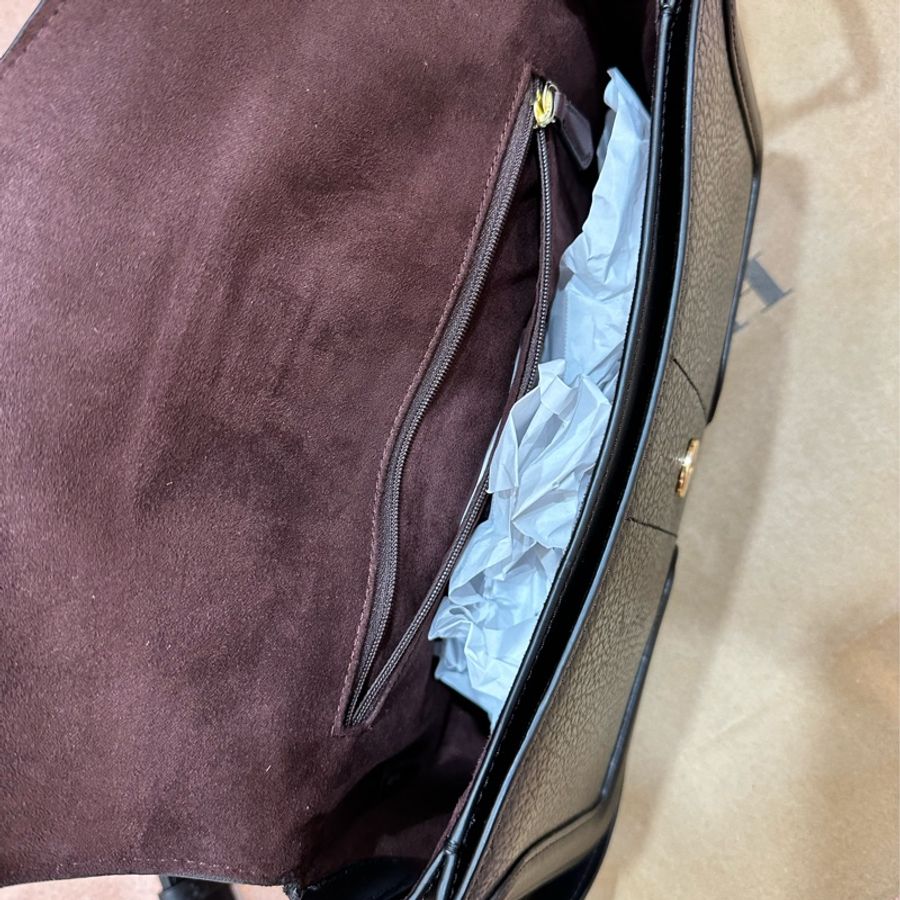 Coach 金色馬車LOGO 雙背帶手拿肩斜兩用酒神包 附原廠紙袋-5