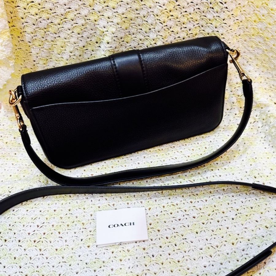 Coach 金色馬車LOGO 雙背帶手拿肩斜兩用酒神包 附原廠紙袋-6