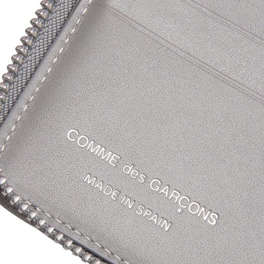 Comme Des Garçons 川久保玲小牛皮水玉波點對折拉鍊短夾 灰色-9