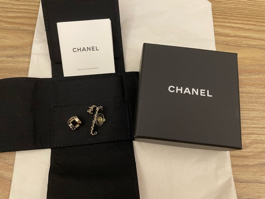 chanel 不對稱耳環 耳釦-0