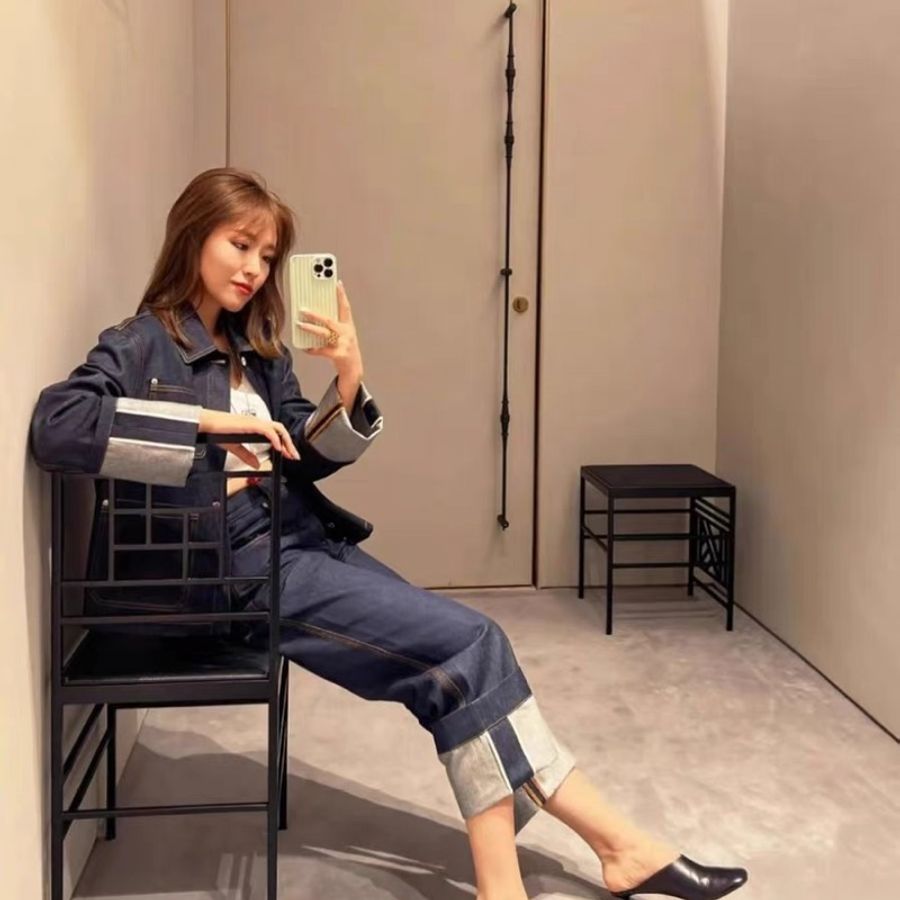 ❝ 2023年春夏季最新款式 ❞ 羅意威LOEWE✨ 丹寧布漁夫反摺牛仔褲-4