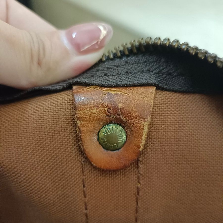 LV 經典原花50公分 Keepall 無揹帶款旅行包-11