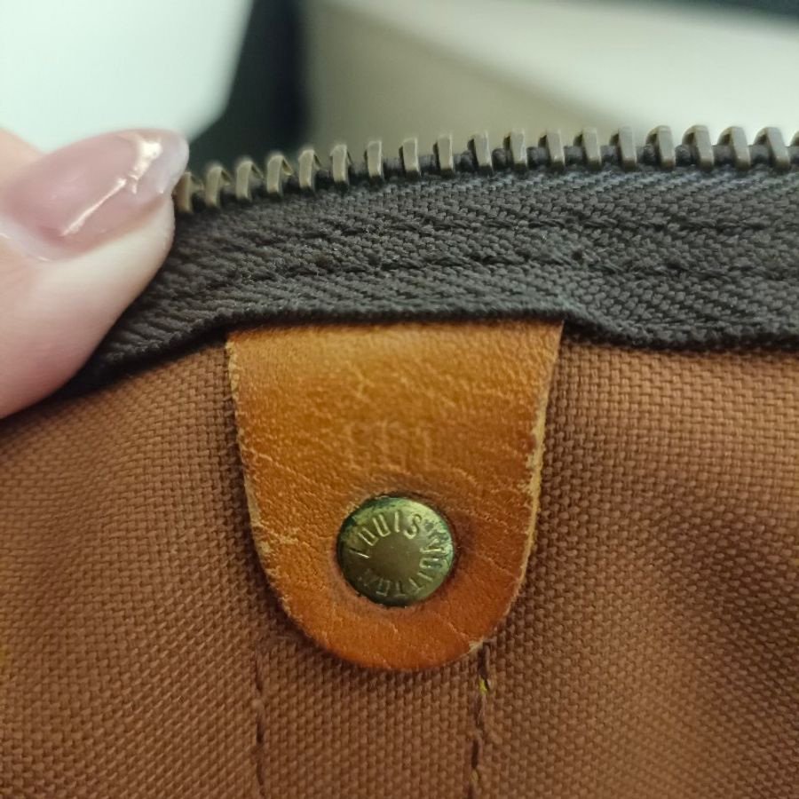 LV 經典原花50公分 Keepall 無揹帶款旅行包-12