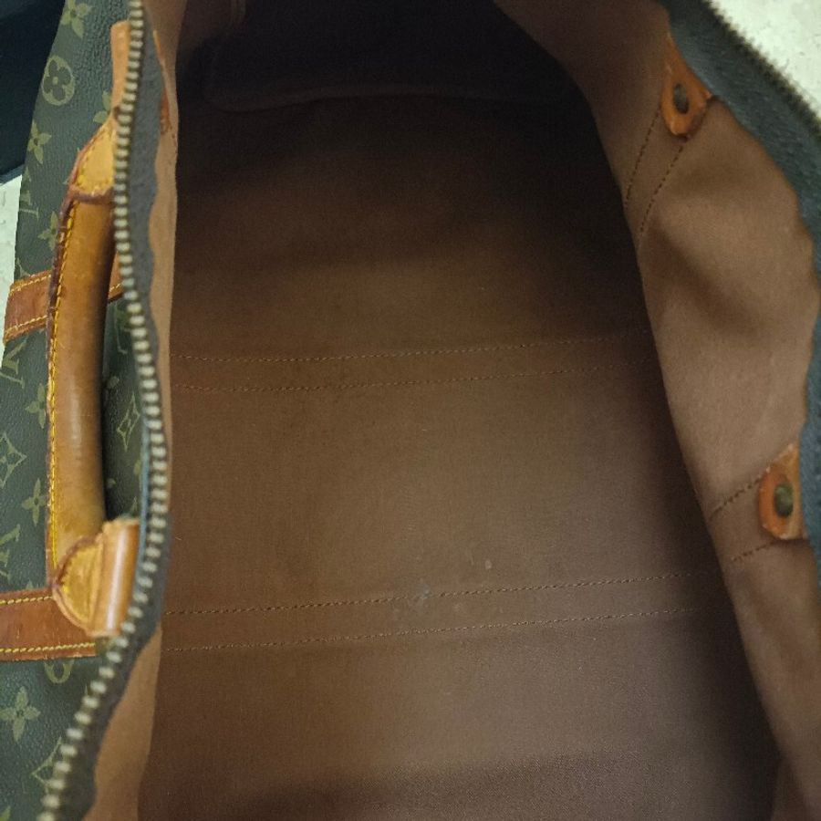 LV 經典原花50公分 Keepall 無揹帶款旅行包-10