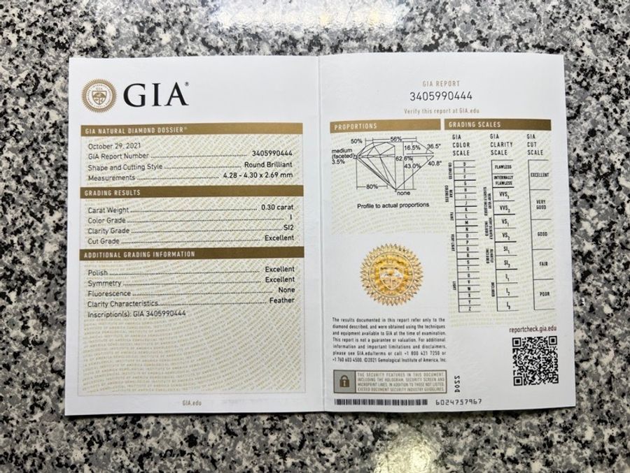 GIA30分鑽戒1色 S12 3Ex＋六爪單鑽戒檯=30 分玫瑰金鑽戒 为-9