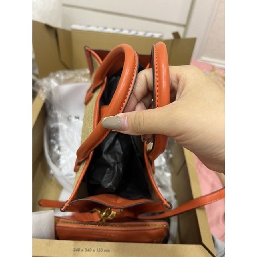 保證正品/小ck編織兩用包橘色-14