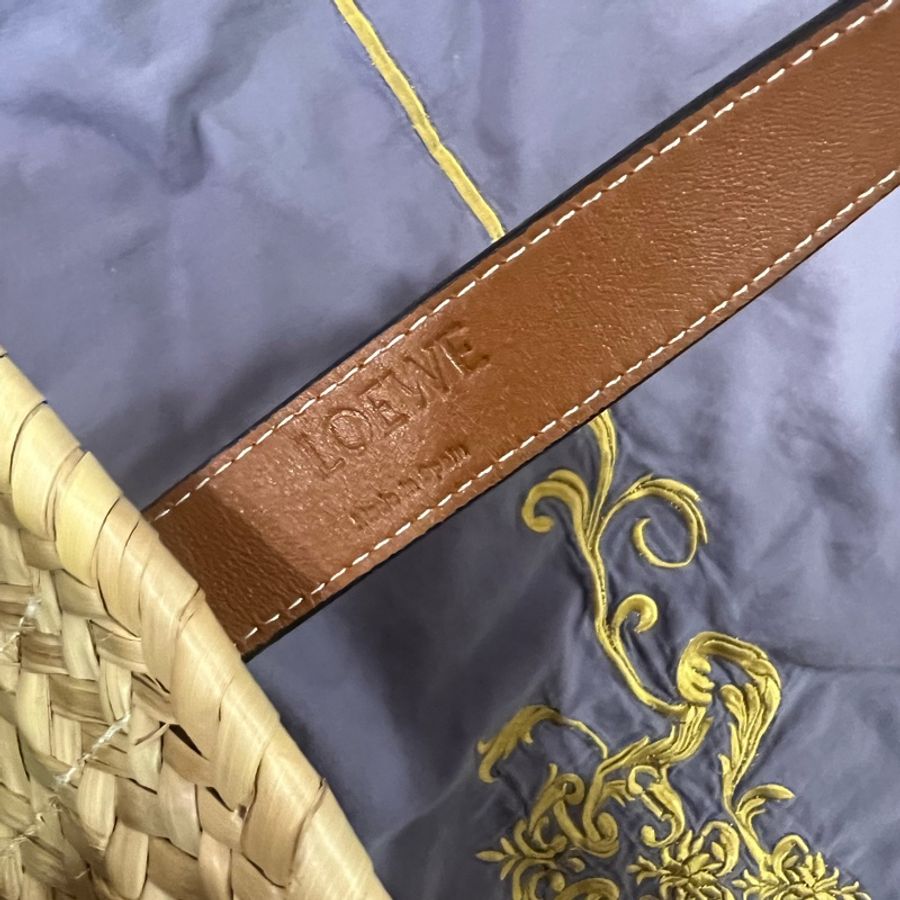 二手正品LOEWE小牛皮編織籃/編織包(大號)-23