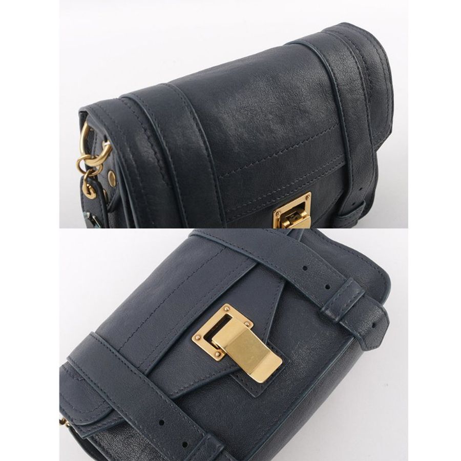 Proenza Schouler Mini Pouch 金釦迷你斜背包(午夜藍)-5